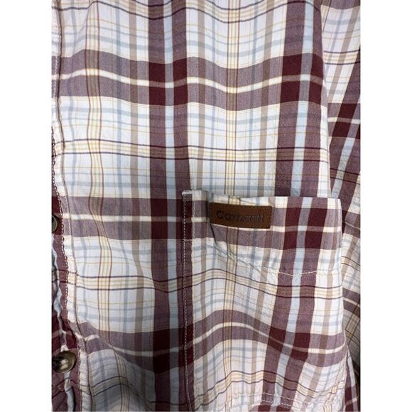 Men’s Carhartt Plaid Short Sleeve Button Up Shirt - Picture 4 of 5